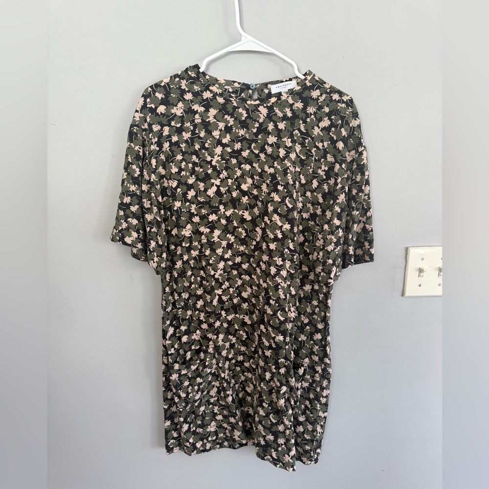 Equipment Femme short floral dress 100% silk size L
